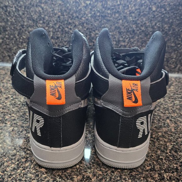 Nike Air Force 1 High Under Construction Black Leather CQ0449-001 Mens Size 9.5 - Picture 2 of 15